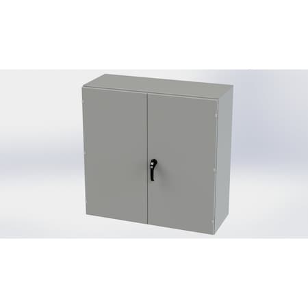 Saginaw Control & Engineering 3 Point Latch with Padlock Handle Electrical Enclosures, 42 in H, 16 in D, 42 in W, NEMA 3R, 12, 13 SCE-424216WFLP